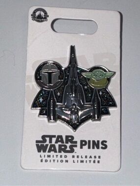 Disney Mandalorian and Grogu Starship Limited Release Pin Star Wars cloisonné